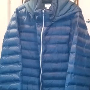 PLUS SIZE PUFFER COAT W/HOOD